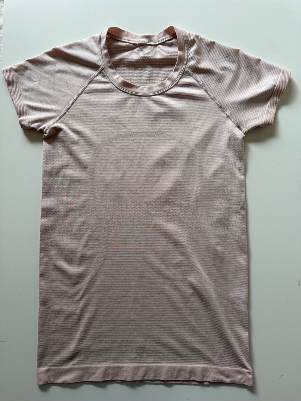 lululemon athletica Pale Pink Ribbed Short Sleeve Crew